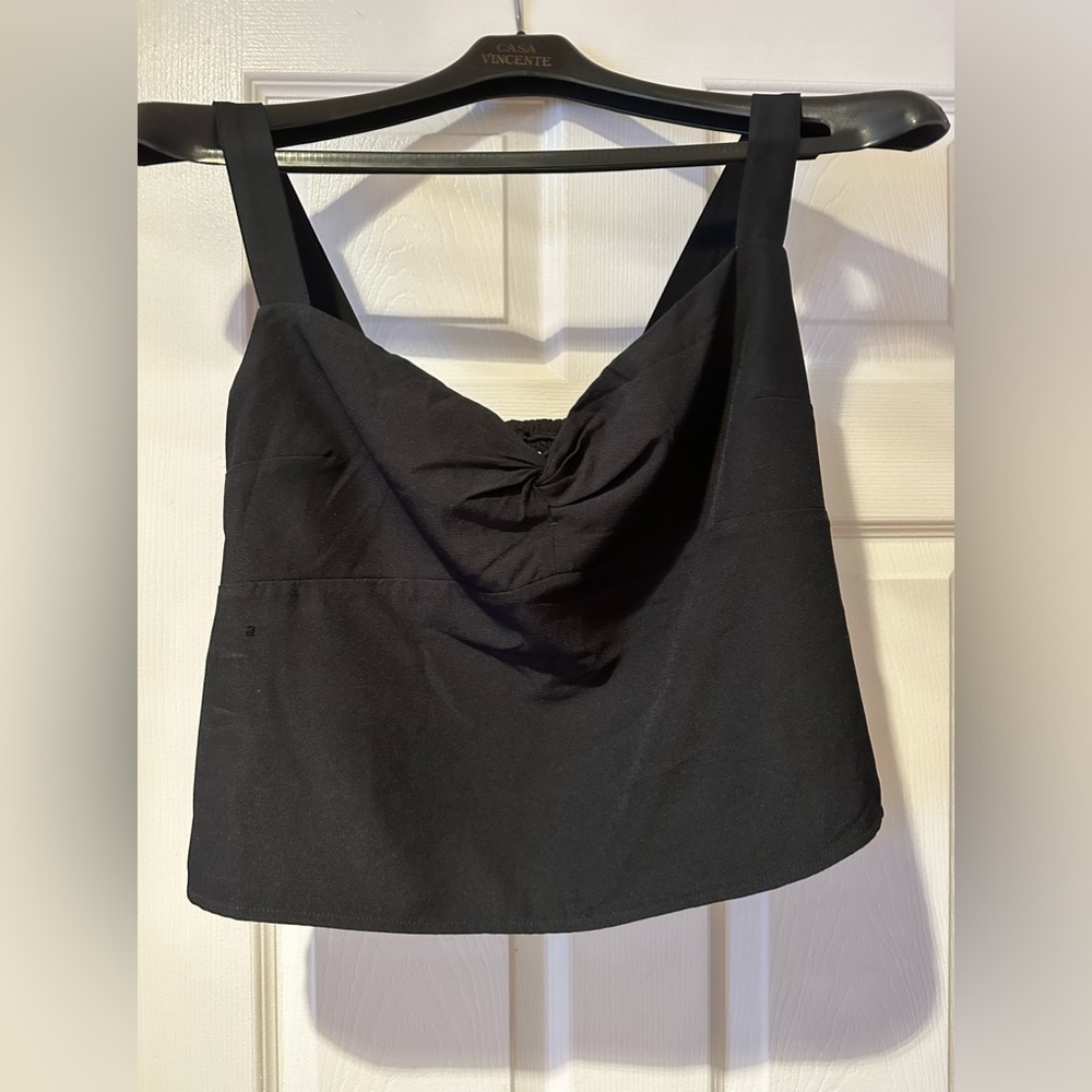 NWT Abercrombie & Fitch Corset Tank w/ adjustable straps. Black- size large